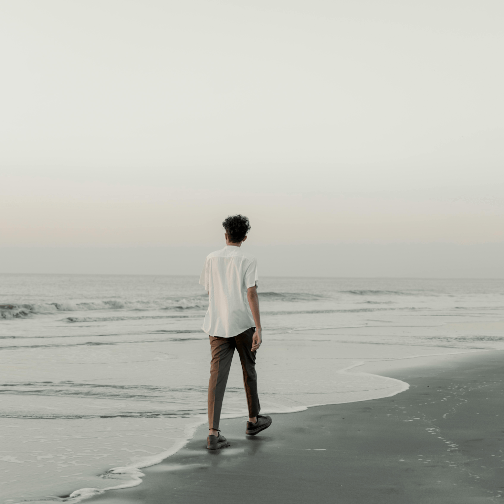 Man walking on the Beach